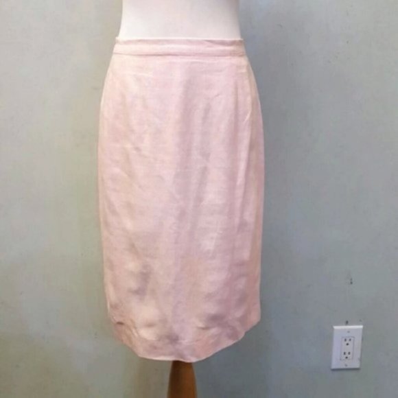Bloomingdales pink linen skirt size 6P (25) - Picture 4 of 5